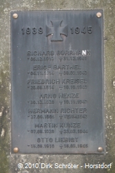 Gedenktafel mit den Namen der im Ersten Weltkrieg Gefallenen in Goltewitz