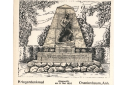 Das Kriegerdenkmal zur Erinnerung an die Gefallenen des Ersten Weltkrieges in Oranienbaum