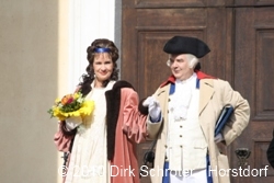 Das F&uuml;rstenpaar Louise und Franz von Anhalt-Dessau beim Fr&uuml;hlingserwachen 2010 in W&ouml;rlitz