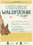 Im Juni 2009 erhalten die Kinder der Kita Rappelkiste in Horstdorf den Titel Waldf&uuml;chse