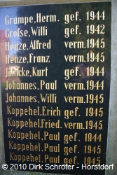 Gedenkstätte in Gohrau - Tafel für die Gefallenen des Zweiten Weltkrieges
