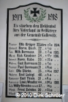 Gedenktafel an die Gefallenen des Ersten Weltkrieges in der Kirche Goltewitz